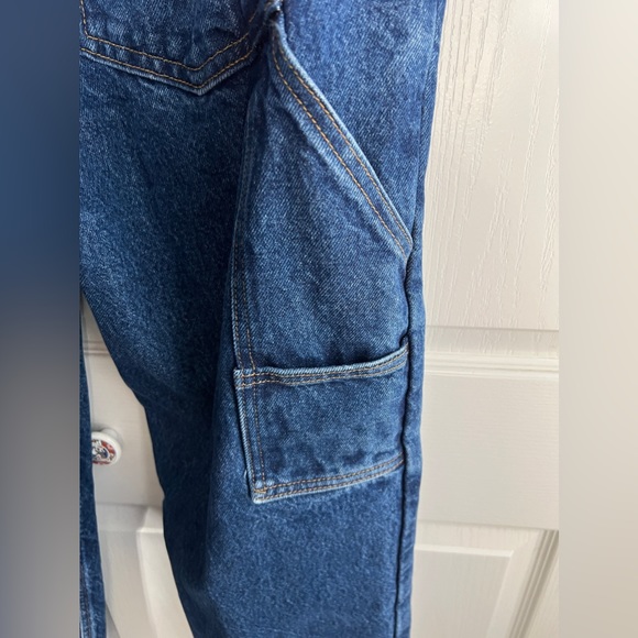 Diamond Gusset Flannel Lined Hybrid Carpenter jeans size 35 x 30 - Picture 8 of 9